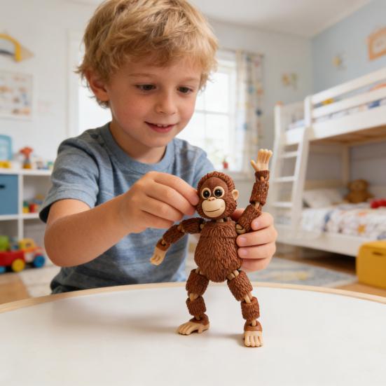 Артикулированная фигурка обезьяны с подвижными суставами 3D-печать Милая фигурка обезьяны Коллекционная игрушка-антистресс для стола для дома и офиса