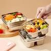 304 Stainless Steel Bento Box With Lid Portable Sealed Divided Lunch Box For Kids Student School Fruit Salad Lunch Container