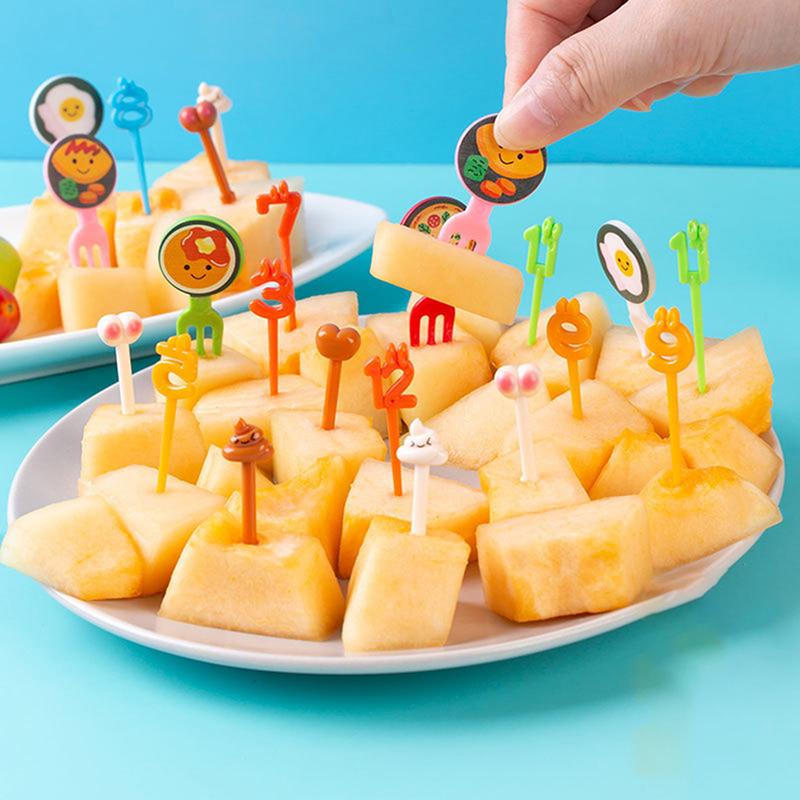 8/10/24PCS Mini Fruit Forks For Children Toothpick Lunch Party Pick Dessert Fork Snack Decoration Bento Decorating