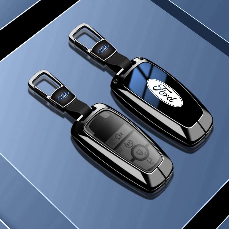 New 2026 Car Sticker Ford New 2025 Hot Zinc Alloy Car Smart Key Case Cover Keyless Shell for Ford Fusion Mustang Kuga Ecosport E