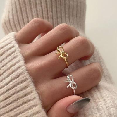 Mosxe [серебро 925 пробы] Минимальное кольцо-лента (2color)