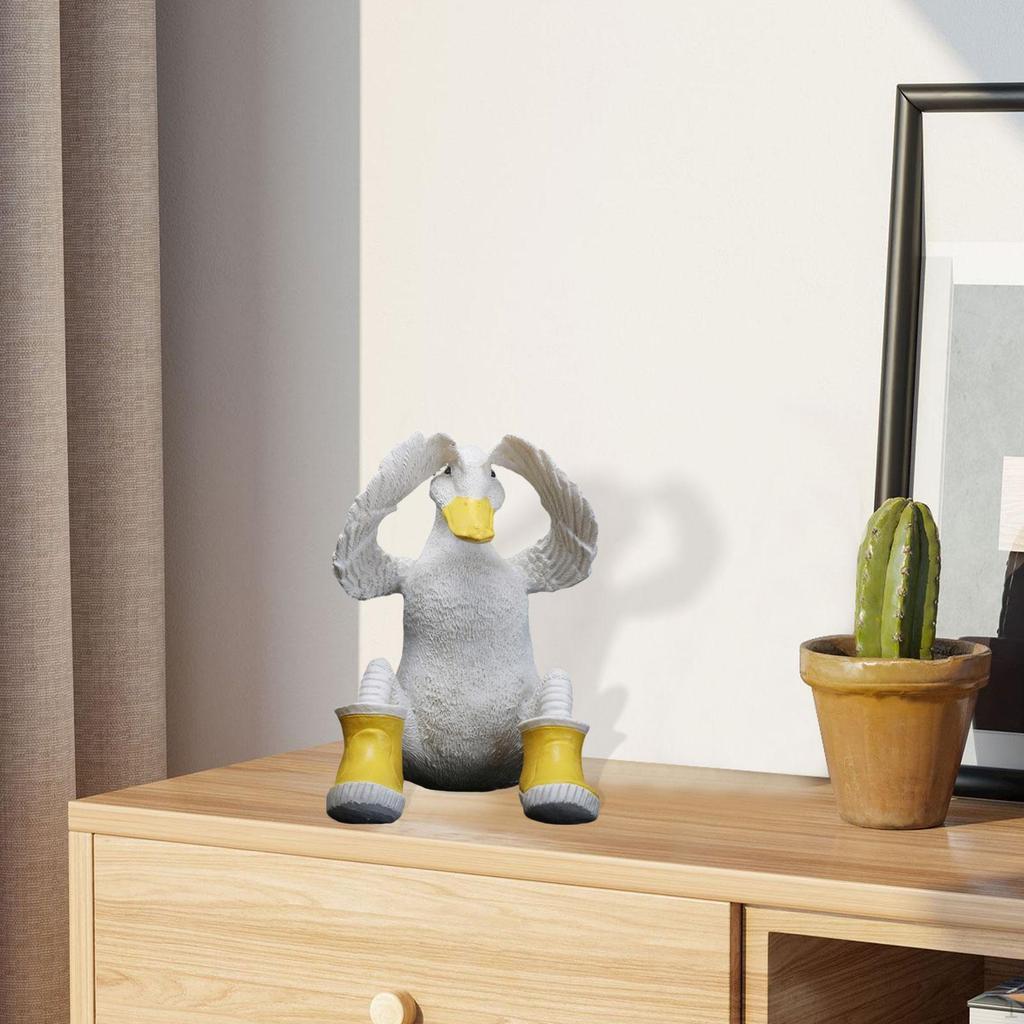 Animal Sculpture Duck Statue Figurine Ornament for Bedroom Birthday Living Room