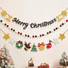 Felt Christmas Banner Elk Design Santa Design Felt Christmas Banner Red Green Hanging Ornament Hanging Bunting Outdoor Decor