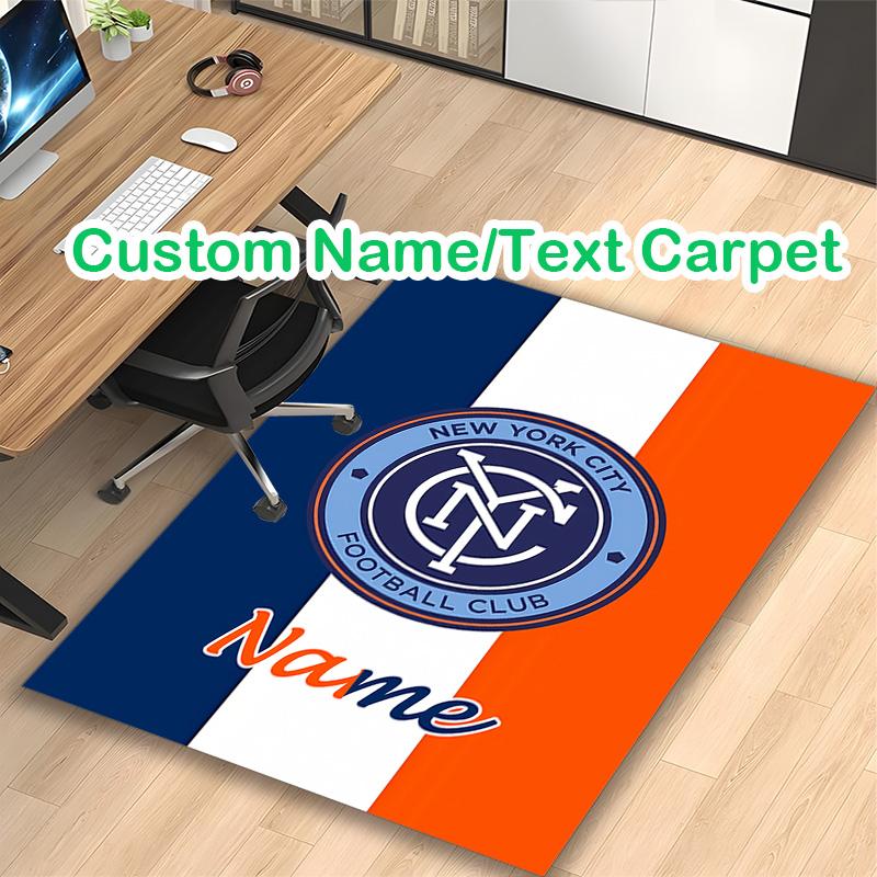 [New York City Football Club (2) Printed Carpet] Non-slip Office Rug, Cozy Area Carprt for Living Room Use, Soft Home Sofa Chair Mat
