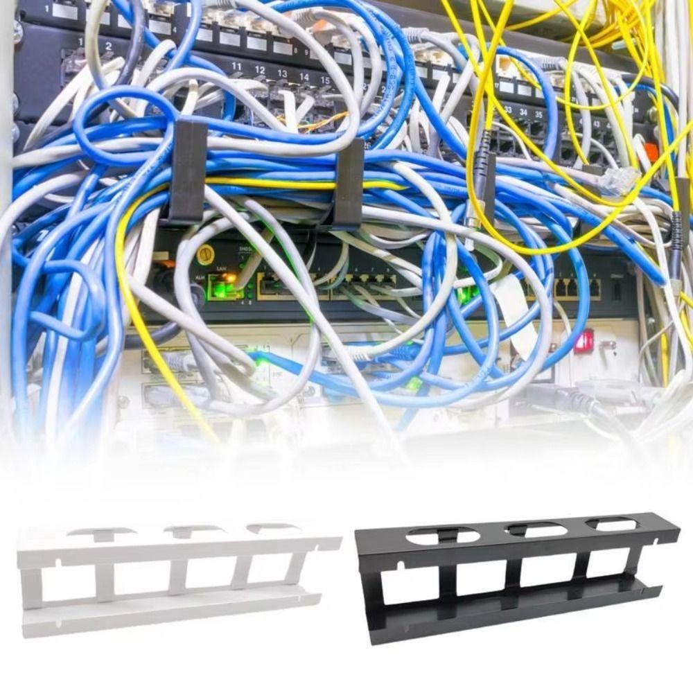 Efficient Desk Cable Management Plastic Horizontal Cord Organizer White Wire Organizer Cables