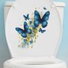 Dream Blue Butterfly Toilet with Bathroom Bathroom Home Beautification Wall Sticker