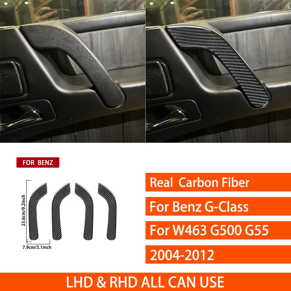 For Benz G-Class W463 G500 G55 2004-2012 Real Carbon Fiber Sticker Navigation shift lift panel Car ide decorative Accessories
