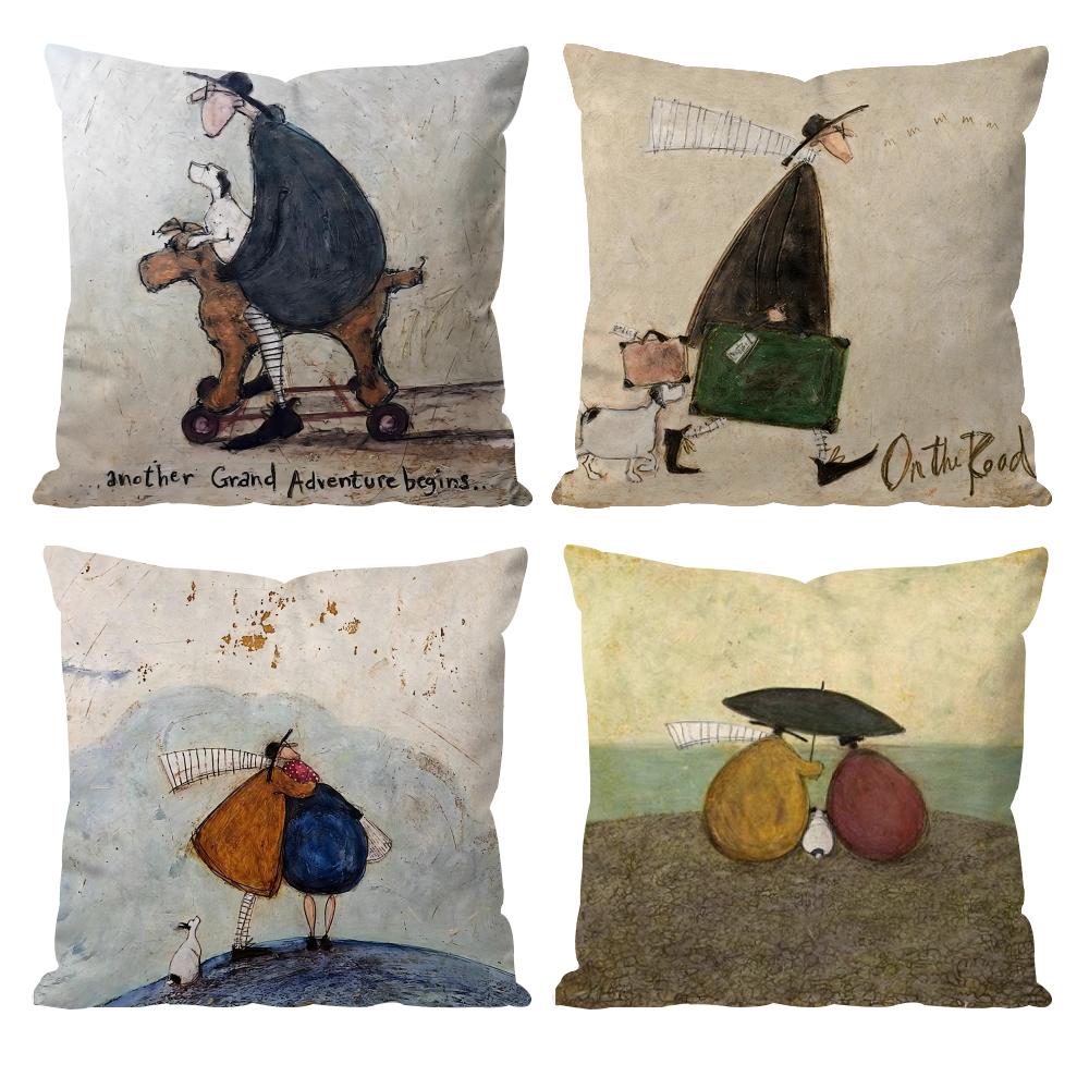 S-Sam Toft Арт Картина Наволочка с Рисунком Подушки для Гостиной Дивана и Декора Спальни