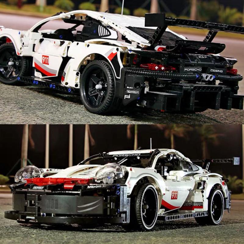 Технические характеристики автомобиля Turbo White Cool Sports 911 Bricks совместимы с RSR 42096 1580PCS Модель Строительные наборы для взрослых Подарки Игрушка для мальчиков