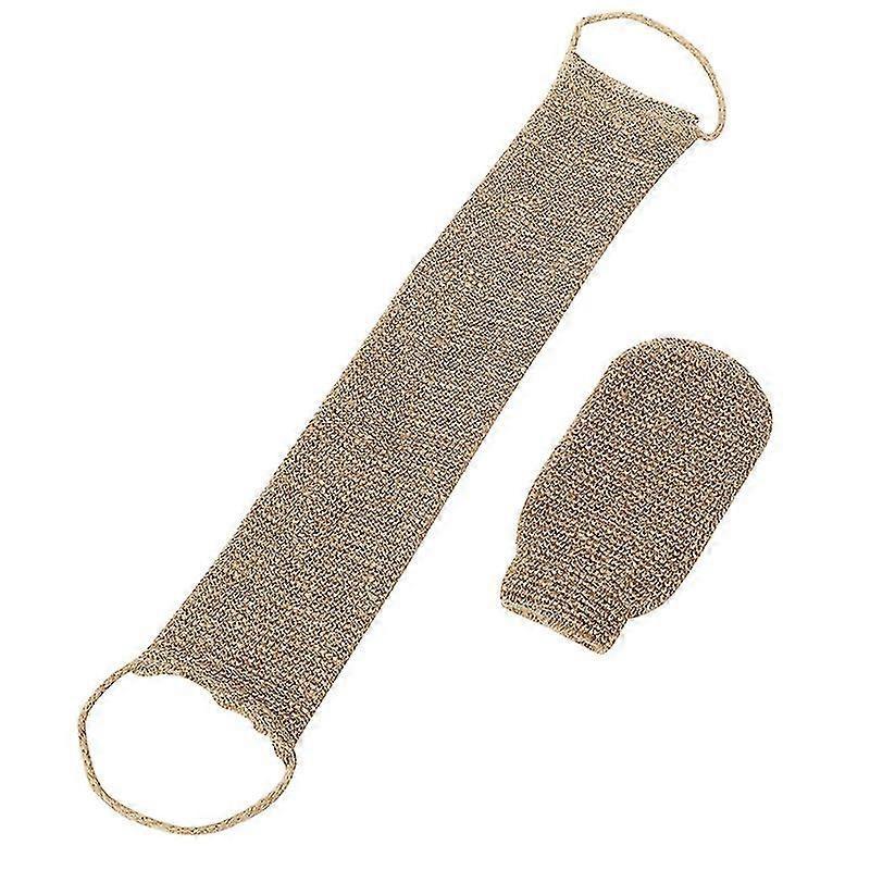 Back Wash Strap Exfoliating Sponge Back Natural Hemp Horsehair Gloves For Back Body Bath Shower Men Women Tw
