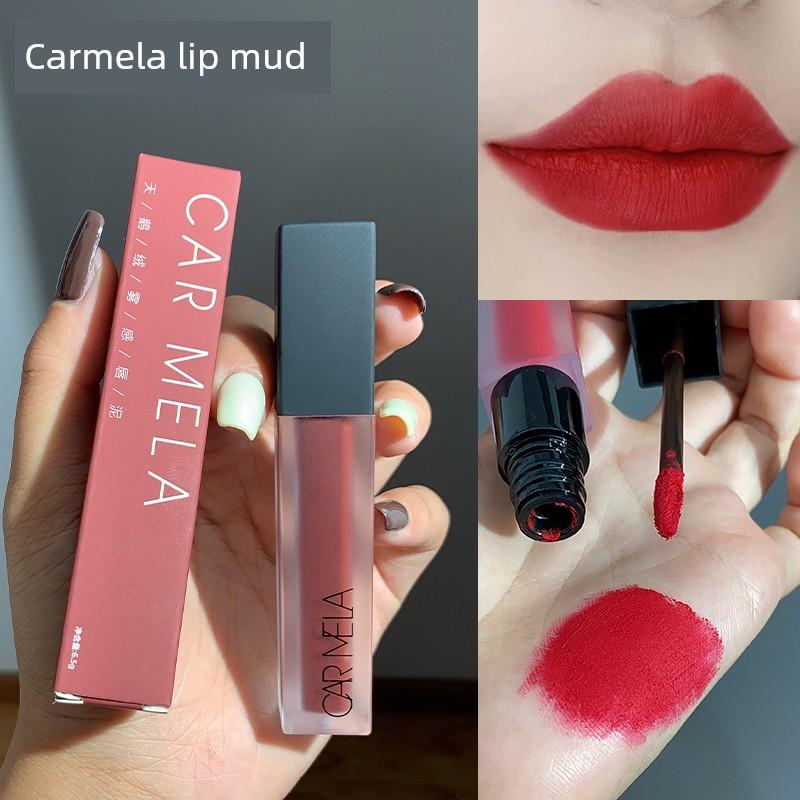 Carmela Lipstick 04 Velvet Matte Bean Paste Color Lip Mud for Women Matte Lip Glaze Carmela Makeup Artist's Special Use