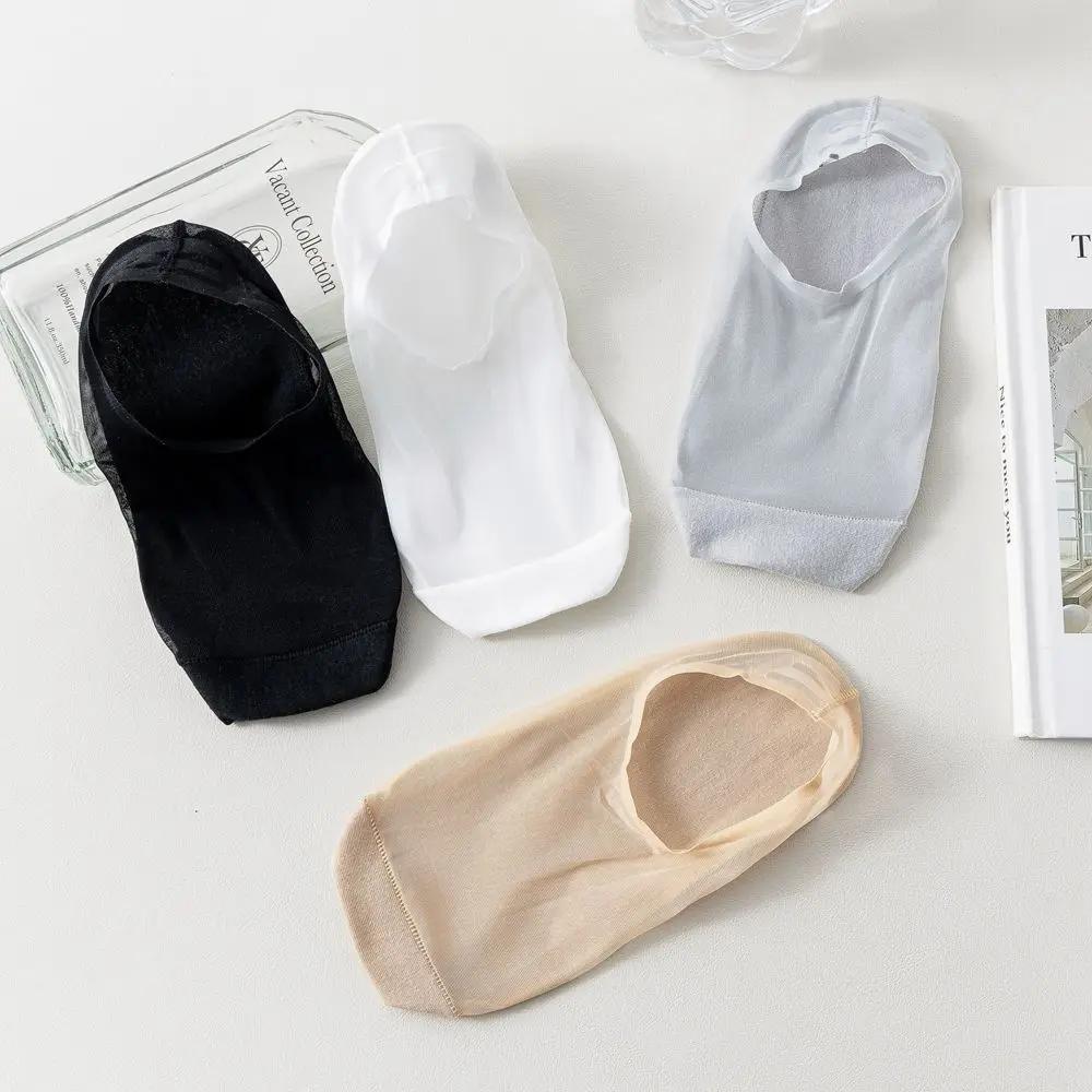 Sock Slippers Women Ultra-thin Transparent Summer Invisible No Show Socks Silicone Non-slip Solid Color Low Cut Ankle Boat Socks