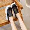 Platform-soled Loafers Women's Shoes In the Autumn of 2025, the New Versatile Lazy One-pedal Lychee Pattern Casual Shoes, Casual Tide