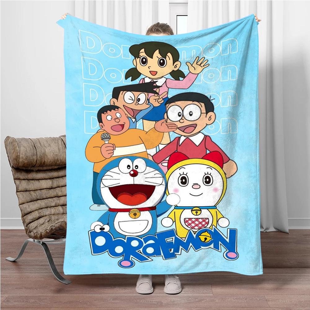 Doraemon Japanese Anime Blanket Girls Boys Plush Sofa Throw Blanket Novelty Warm Blanket All Season Children Student Kids Gift