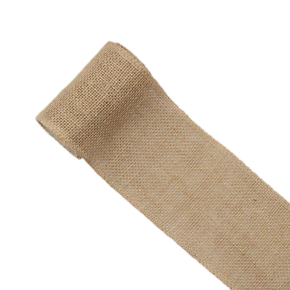 10m 8cm Width Burlap Ribbon Rolls Christmas Party Ornaments Home Decoration Gift Wrapping Jute Fabric