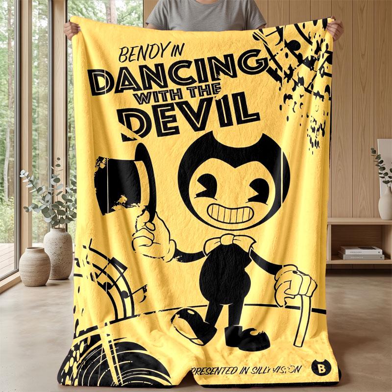 Soft Flannel Blanket Lightweight Cozy Bedroom Living Room CoverBendy and the Ink Machine