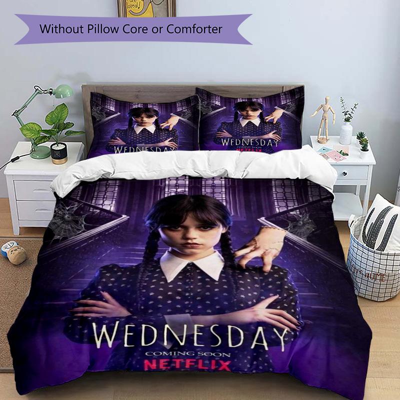 Wednesday Addams Returns Print 3Pcs Bedding Setduvet Cover With 2 Bedropillowcase Home Birthday Gift