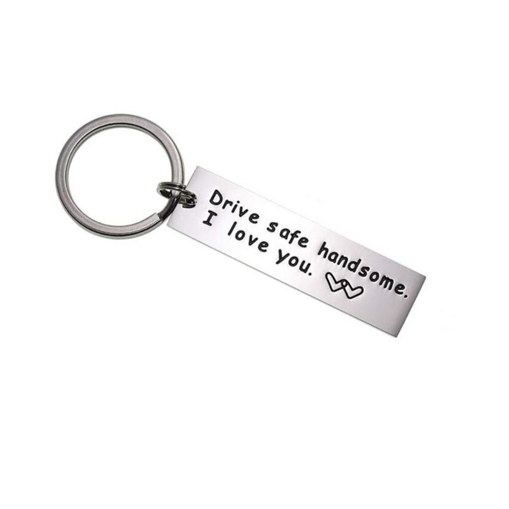 Double Sided Mirror Polishing Drive Safe Keychain Letter Keychain Anniversary