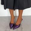 Fashion 2025 Summer New Women's Closed Toe Slippers Bow Tie Fashion Pointed Toe Thin Heel Modern Sandals Plus Size Dress Daily Slippers
