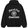 Fear of God Мужская толстовка Essentials из флиса в винтажном стиле Shrunken Hoodie черного цвета 192HO246210F