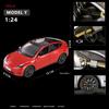 1/24 Tesla Model Y с зарядным устройством, литая игрушечная модель автомобиля со звуком и светом, детский коллекционный подарок