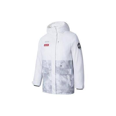 Комплексная тренировочная серия, пуховик с капюшоном и принтом по всей поверхности, застежка-молния, женская верхняя одежда, белоснежный 162417910-1