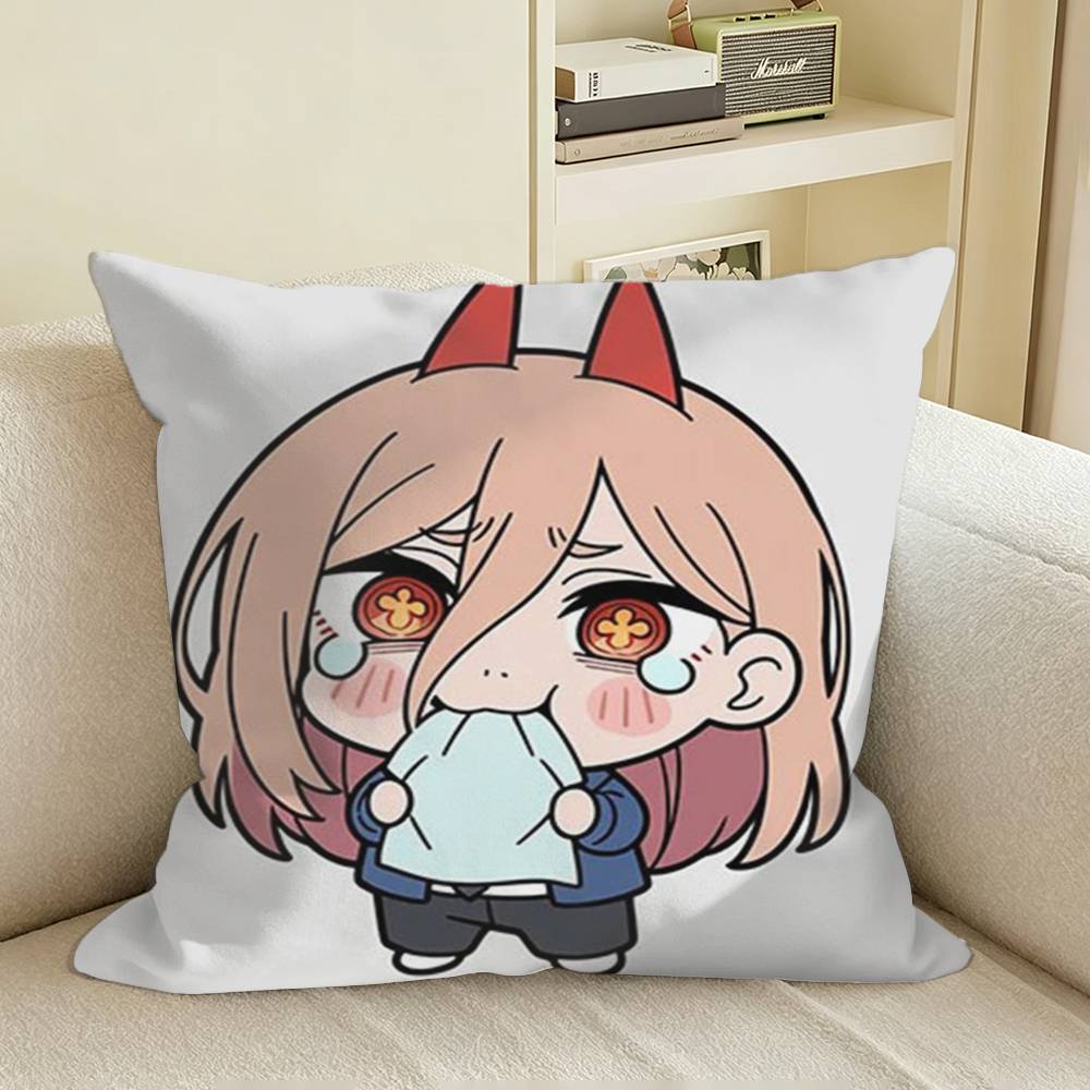 MMakima Anime ChainSaw MAN Square Sofa Pillow Cover Solid Color Living Room Home Decor Cushion Case