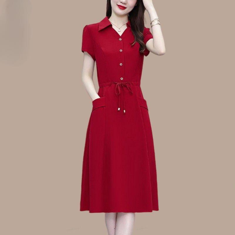 Модное летнее платье для мам, свободного кроя, с завязками на талии, элегантное и стройнящее для женщин среднего возраста