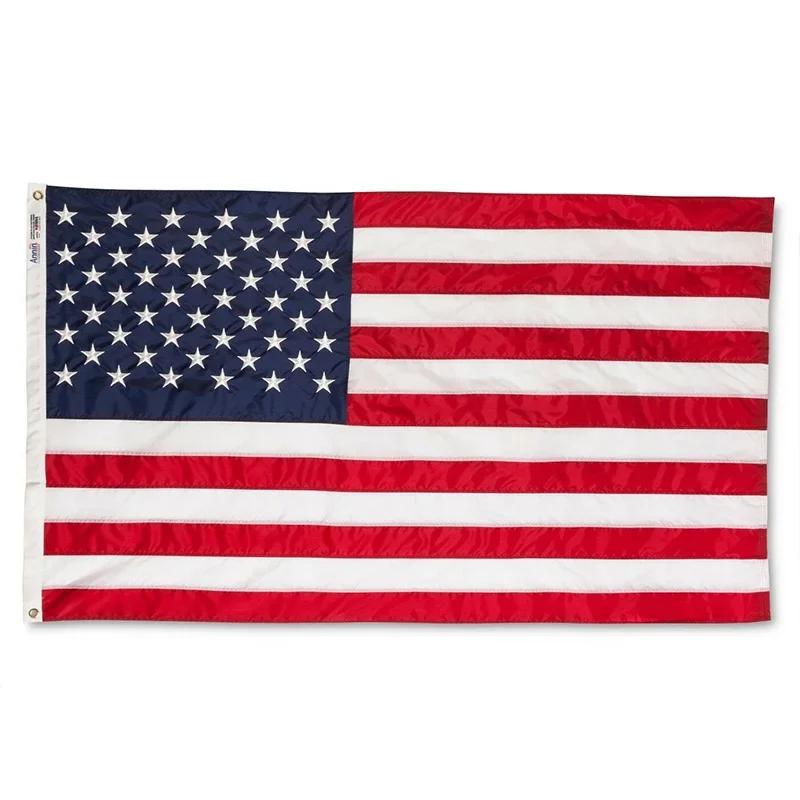 90*150 см Флаг США Красная Линия Флаг с Латунными Люверсами Полиэстер Американский Флаг для Дня Независимости США Двусторонний Печатный