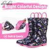 Fashion Shevalues Toddler Kids Rain Boots With Handles Cute Dinosaur Unicorn Unisex Rain Shoes For Kids Outdoor Waterproof Non-slip Boot