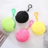 Soft Plush Round Coin Bags Purse Small Coin Money Pouch Wallet Portable Keyring Keychain Earphone Storage Clutch Bags Organizer