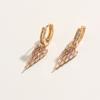 1 Pair Fashion Geometric Shapes Zirconia Dangle Earrings for Women Golden Earring Jewelry Wedding Party Accessories