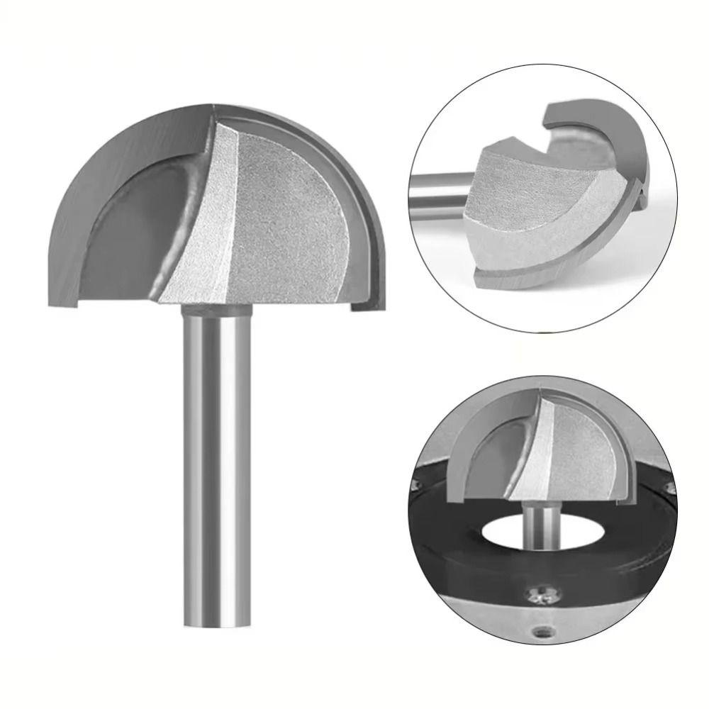 Фреза полукруглая с хвостовиком 8 мм R20 мм с круглым концом, круглая фреза с нижним пазом для деревообработки