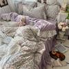 Floral Bedding Set Four-piece Romantic Skin-friendly Breathable Comfortable Washed Sheets Quilt Cover Pillowcase