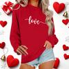 Женский повседневный пуловер с круглым вырезом и длинным рукавом с принтом ко Дню святого Валентина