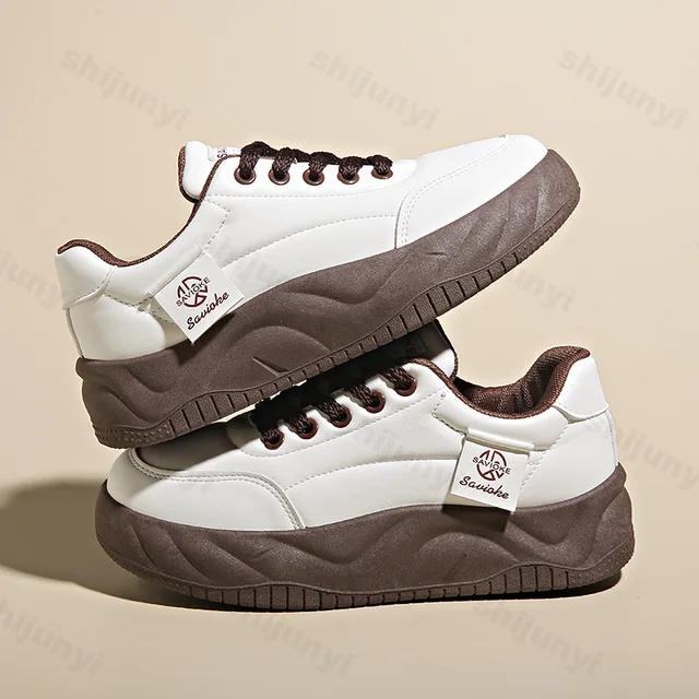 Fashion 2025 New Women's Casual Sneakers Fashion Lace Up Platform Vulcanize Shoes for Women Outdoor Durable Flats Running Shoes
