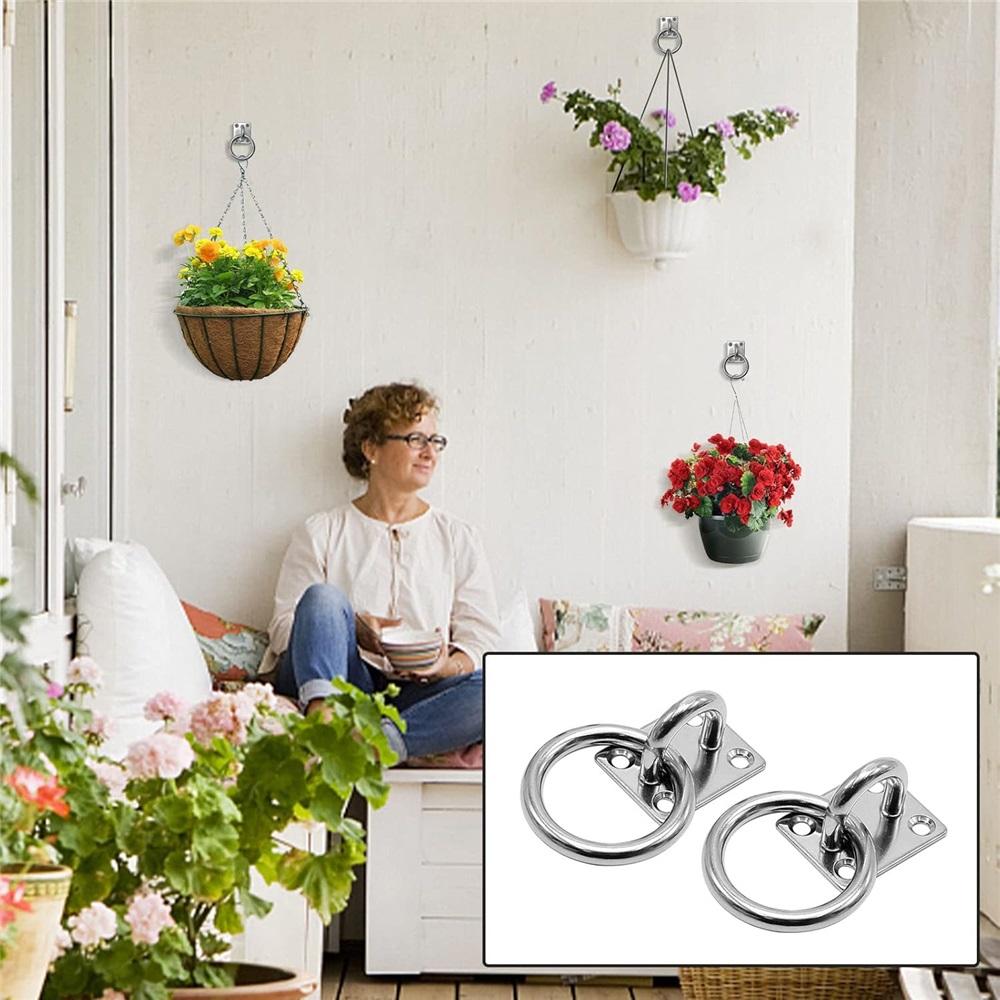 Квадратная проушина из нержавеющей стали 304 – 5/16" (8мм) Крепление-якорь для йога-гамаков, лодочной оснастки, палубного оборудования – Варианты в упаковках по 2/3/4 шт.