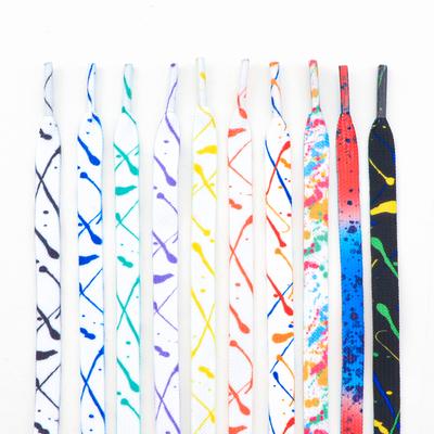 Плоские шнурки с брызгами краски для кроссовок, холщовые повседневные теннисные туфли, шнурки, цветные шнурки для AF1, женские, мужские, 120/140/160 см