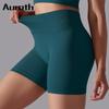 Auroth Seamless Knit Lift Hip Shorts Women High Waist Tummy Yoga Shorts Solid Color Running Fitness Sports Shorts