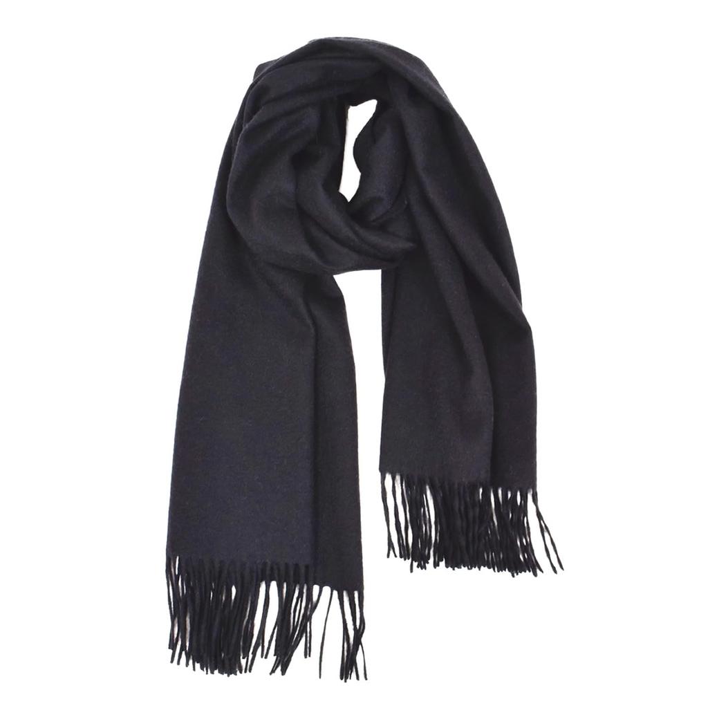 Cashmere Stole Box Solid Color Black [HHayashiguchi] 100% [Gift Wrapped] [Gift Included] Large, Thick, (CS0077) 1.