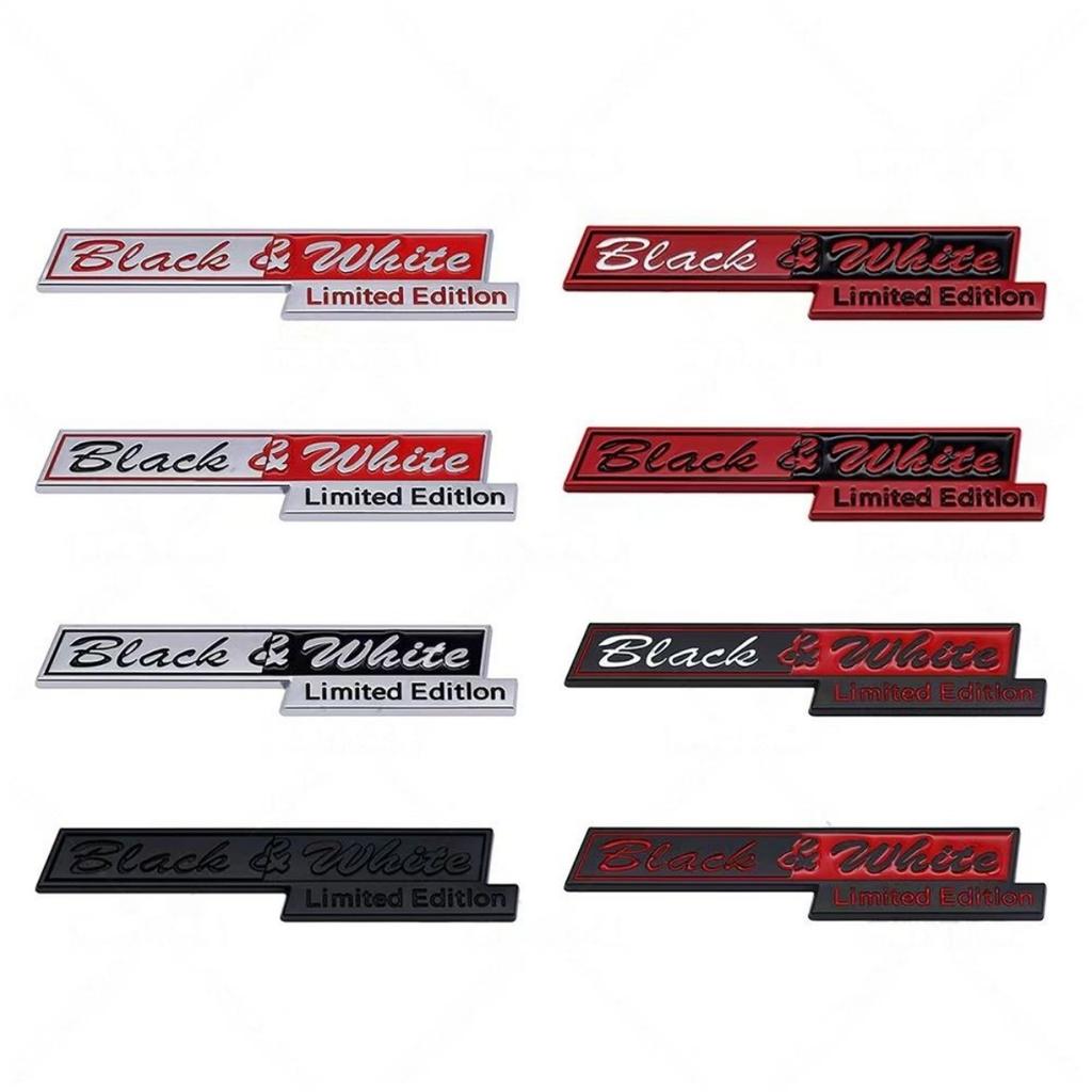 3D Metal Limited Edition Black&White Logo Badge Sticker Side Fender Rear Trunk Emblem Decal