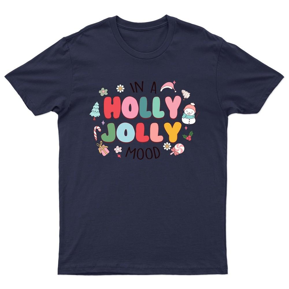 In A Holly Jolly TShirt Unisex Gift Retro Seasonal Funny Xmas Santa Unisexs