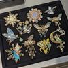 Vintage Middle Design Palace Women Men Dazzle Angel Fairy Crystal Badges Pins Retro Classic Unisex Party Banquet Brooches Gift