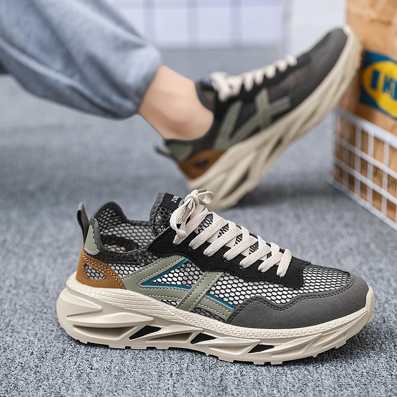 Повседневная обувь Мужская кроссовка для бега Daddy Shoes Мужская дышащая новая летняя бежевая дышащая обувь для мужчин Кроссовки для бега