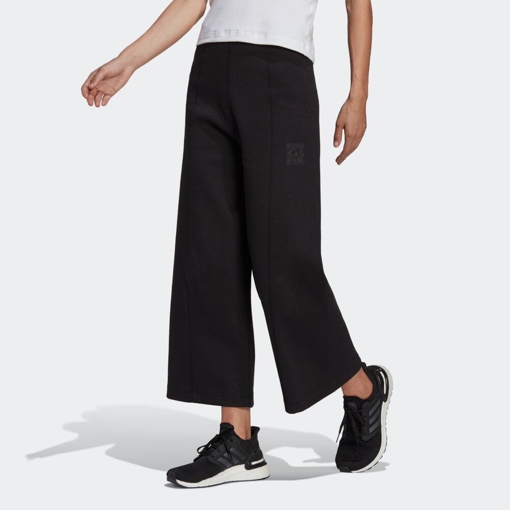 Adidas Однотонные прямые тренировочные брюки женские, черные HE2994