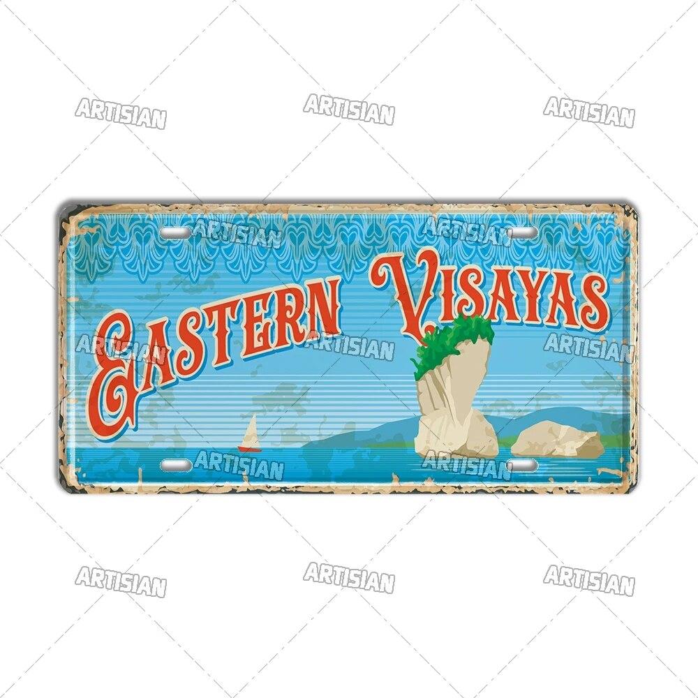 Artisian PHILIPPINES Malaysian License Plate City Metal Sign Landmark Decorative Vehicle Plate Wall Decor Garage Bar Pub Club