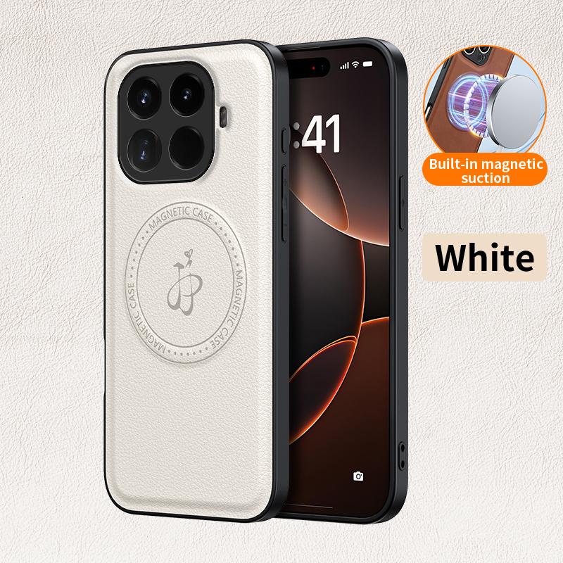 Беспроводная зарядка Магнитный чехол для Xiaomi 15T Mi 15 15T Pro 5G Защитная крышка ПУ кожа Жесткая задняя крышка Coque Funda