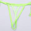 Women's Swimsuit Spaghetti Straps Self-Tie Bra Top with Briefs Sheer Mesh Bathing Suit Beachwear
