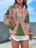 New autumn and winter long sleeved warm hoodie, 3D Christmas printed pullover, long sleeved hooded casual top