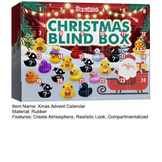 Duck Advent Calendar Eye-catching Festival Toys Christmas Patterns Everlasting Little Yellow Duck Toy Box for Christmas